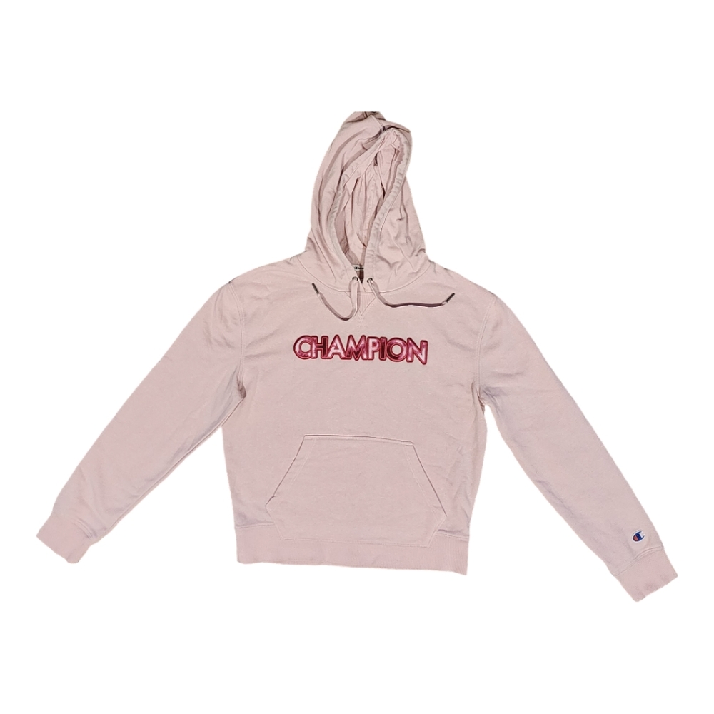 Champion Women's Powerblend Left Chest Hoodie, Pink, Size Medium - Picture 2 of 13
